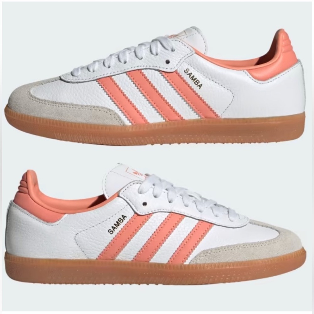 Adidas White and Pink Sneakers with Retro Design